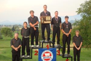 Shown above are coach Owen Burch, Bridger Palin, Brad Palin, Eli Rogers, Kyle Lubke, Tyler Jessop, and Taylor Dowdy. Carla Hanson photo