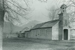 1879 historic photograph of St. Mary’s Mission, Stevensville. This was the fourth St. Mary’s Chapel built for Christian worship by the Flathead Indians. This and the image below will be part of an exhibit at the Smithsonian.